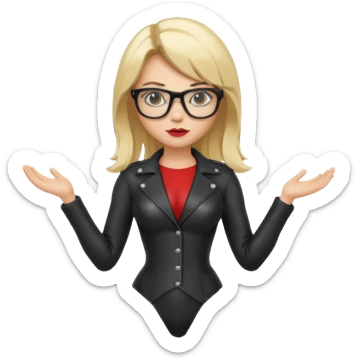  Dominatrix blonde hair and glasses full body sticker