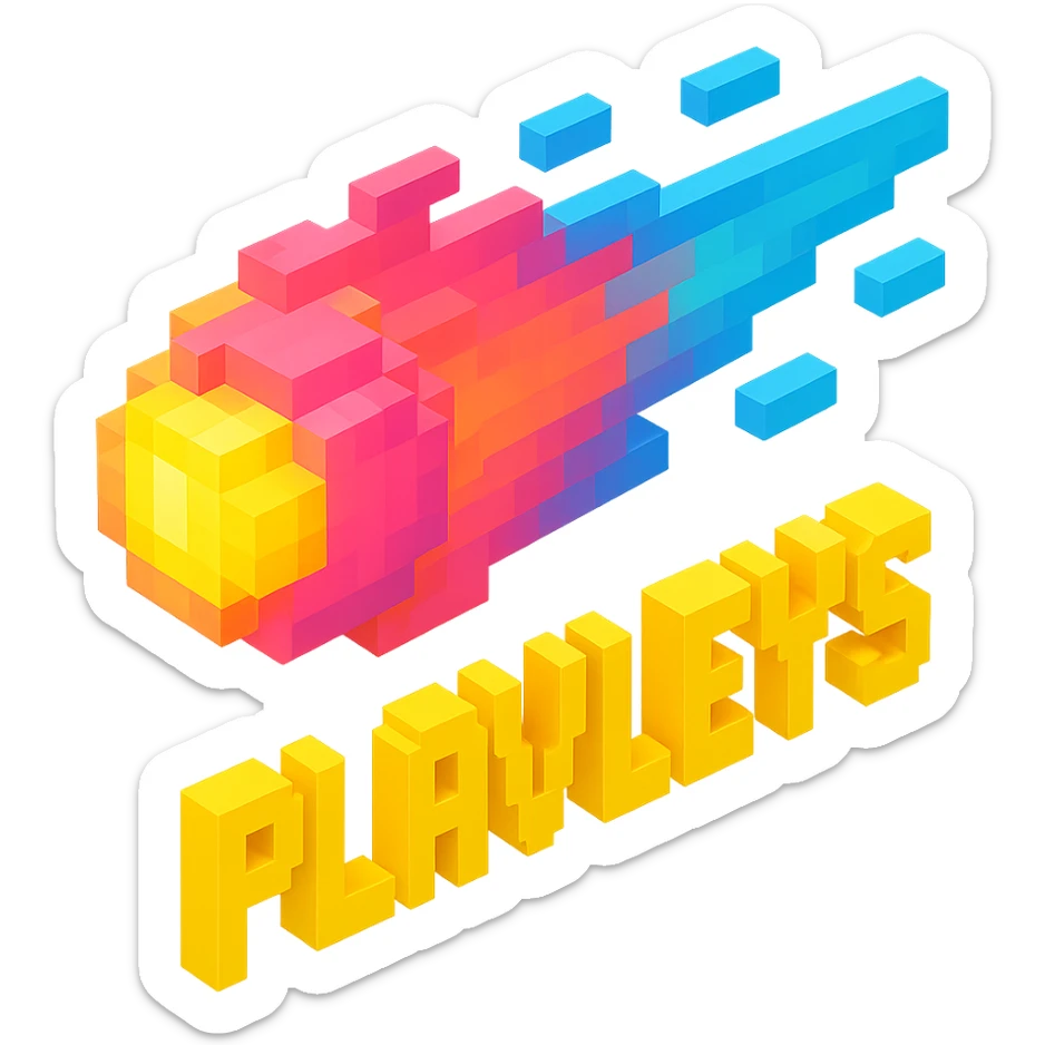 светящиеся комета с надписью "PLAVLEYS", no background sticker