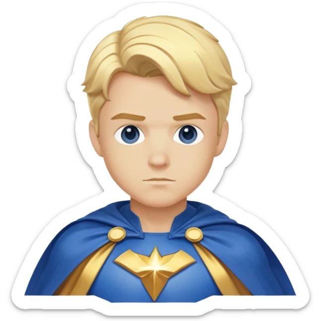 Marvel superhero Sentry with blonde hair in blue and gold costume with cape sticker