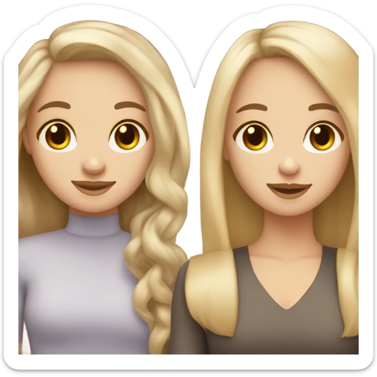 make 3 friends with light skin and hair one blonde, second brown hair, third brunette sticker