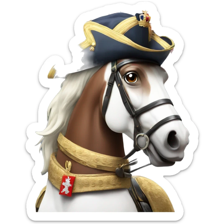 King George the III wearing an british army uniform mounted atop a horse   sticker