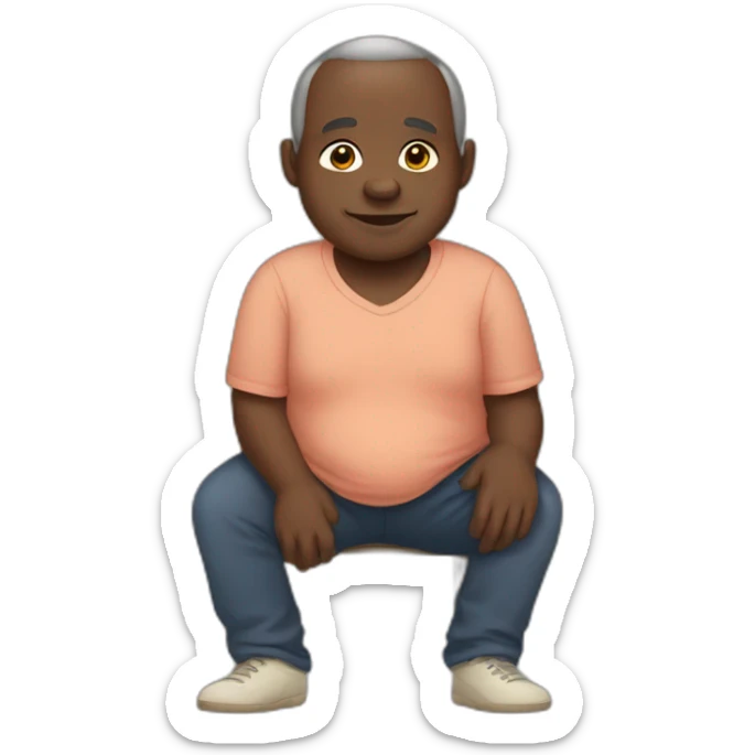 elderly pregnant black male dwarf with down syndrome and autism sticker