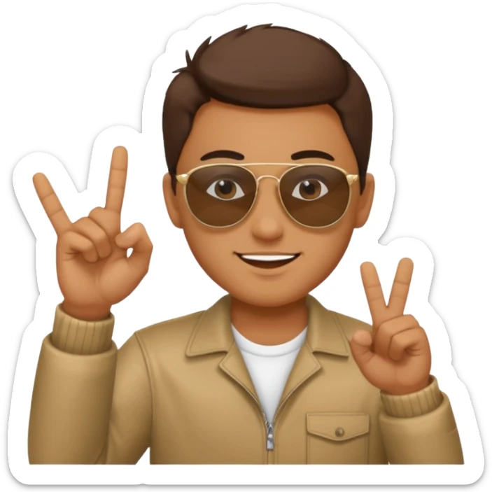 A guys taking of his sun glasses in a emoji like this 😎 🤏 sticker
