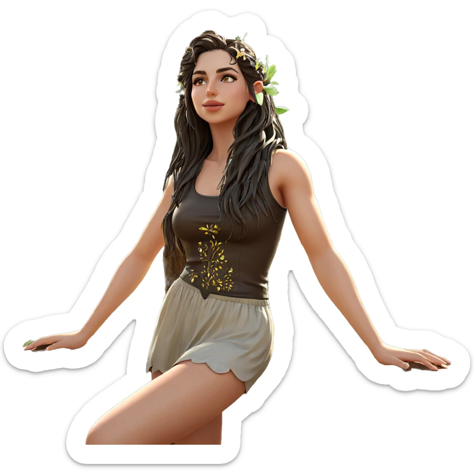 fairy girl in nature sticker