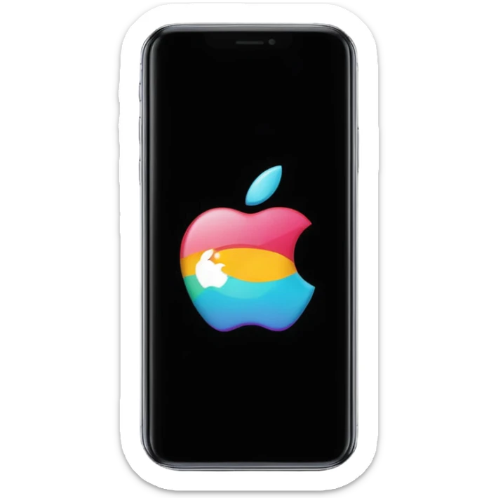 apple style emoji of a smartphone showing the TikTok logo on screen sticker