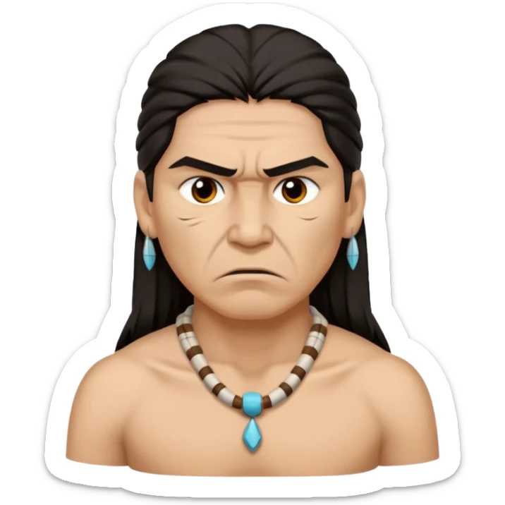 native american showing Annoyance/anger - feeling of irritation or displeasure - include neck and shoulders sticker