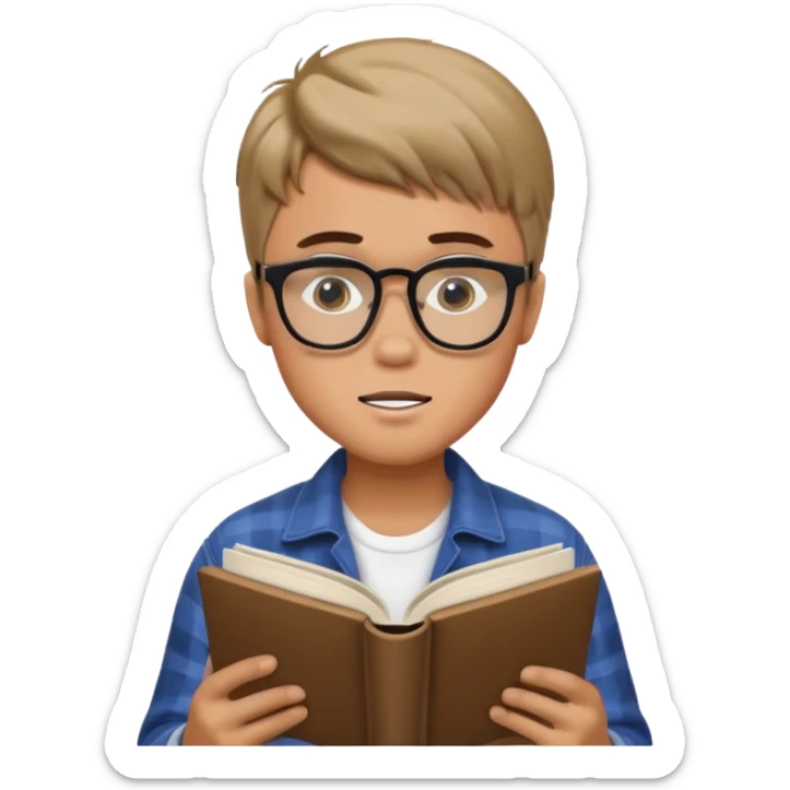 justin bieber is reading a book sticker