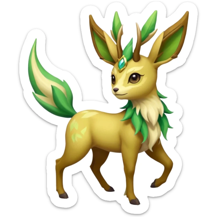 Sawsbuck-Leafeon-Amaura-Virizion-fusion (full body) sticker