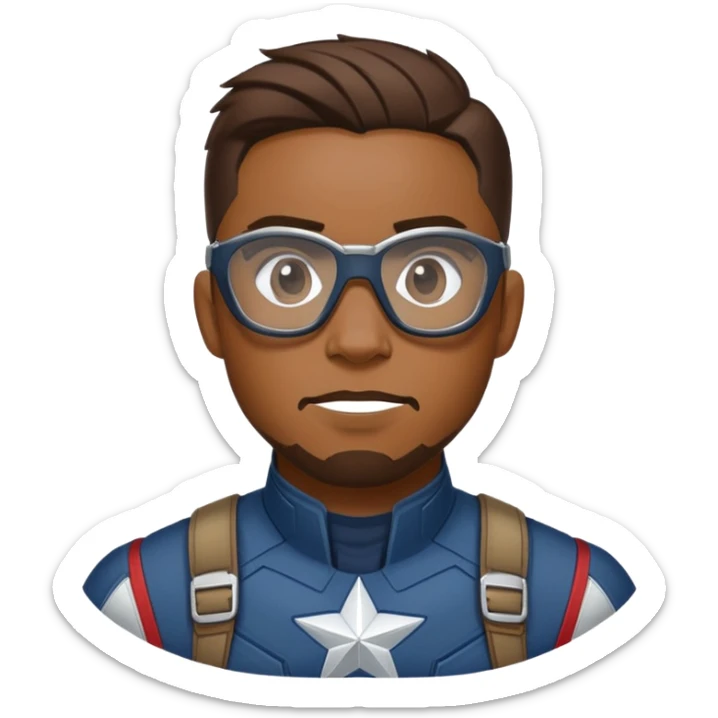 sam wilson with side-whiskers wear safety glasses from  from captain america: civil war sticker