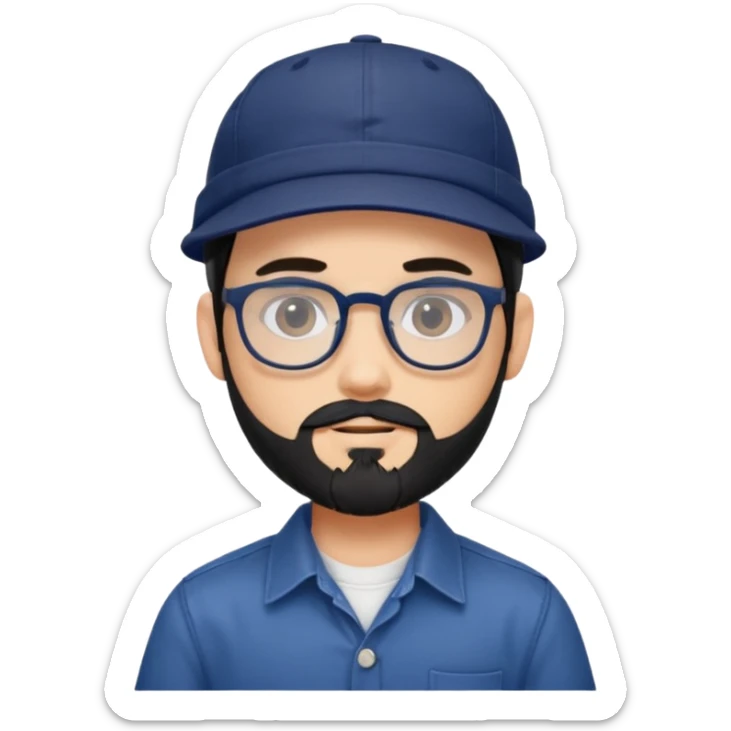 generate a fair pretty bratz boy wearing a dark blue cap and  button up shirt. Handsome with spectacles

bearded and handsome

hair black long sticker