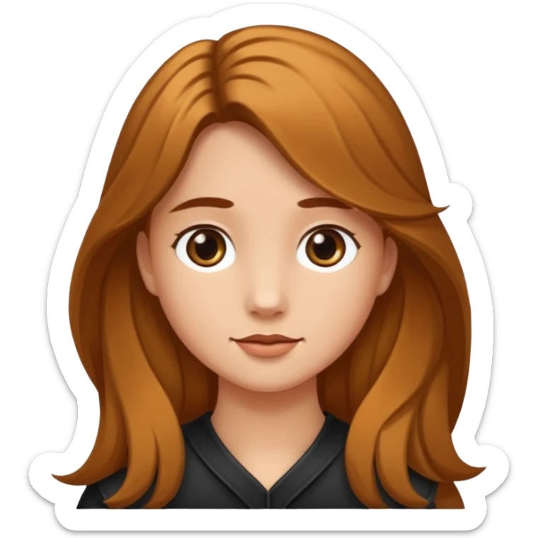 Ein braunhaariges Mädchen mit langen glatten Haaren und sitzend auf einem Braunen Pferd mit schwarzer Mähne ohne Abbzeichen sticker