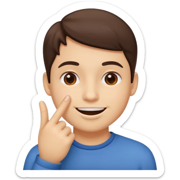 Una persona sonriendo con el dedo en la boca en los labios sticker