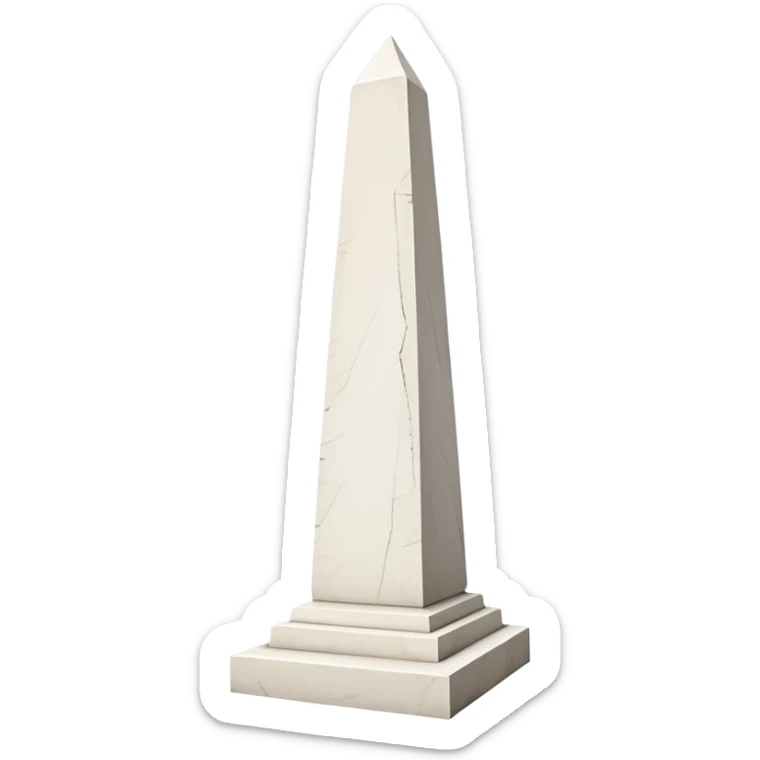 The Obelisk of Buenos Aires, a tall white stone monument with a pointed top, standing alone, iconic landmark of Argentina sticker
