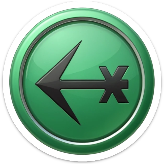 Direction arrow in green circle  sticker