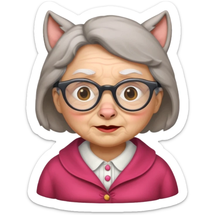 The big bad wolf put on Grandma's clothes and disguised itself as a human. sticker
