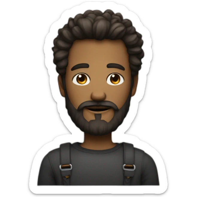 personne avec un barbe carré et une mèche qui vas vars la droite sticker