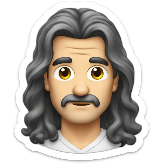 long hair antonio banderas cartoon wearing shirt sticker