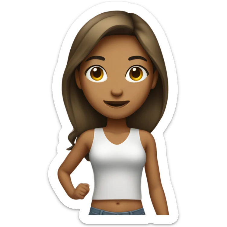 Girl with tan skin taking a selfie full body sticker
