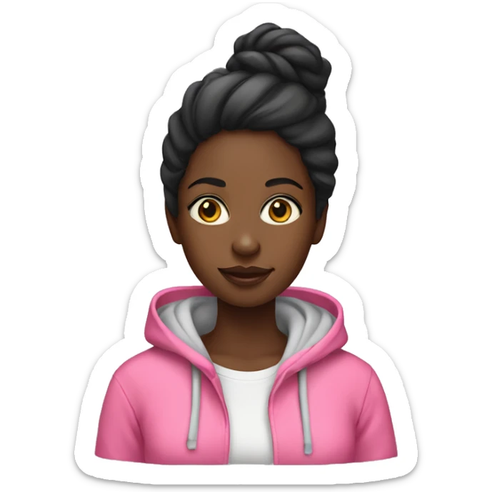 black girl wi the pink hoodie sticker
