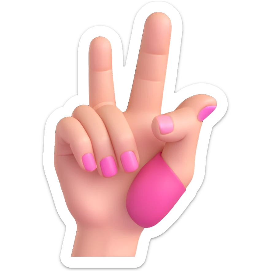 WhatsApp emoji style hand gesture with only the pinky finger extended upward, rest of the fingers folded, 3D emoji style sticker
