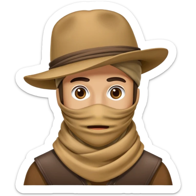 Un bandit àvec un chapeau et un foulard devant la bouche  sticker