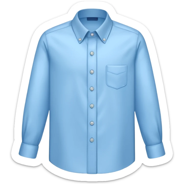  uma camisa social manga longa de botões na cor azul claro sticker