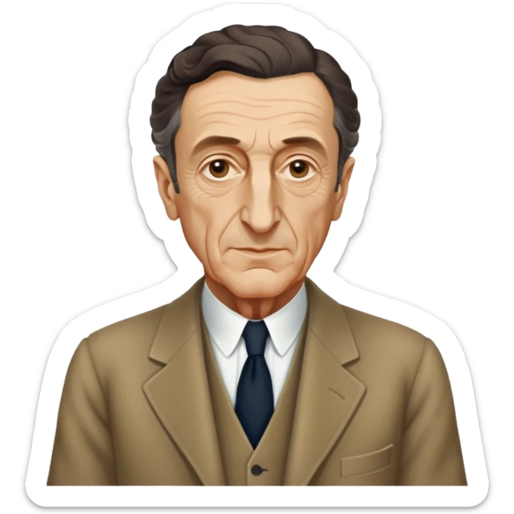 Maurice Merleau-Ponty, French philosopher, classic attire, academic look, no glasses sticker