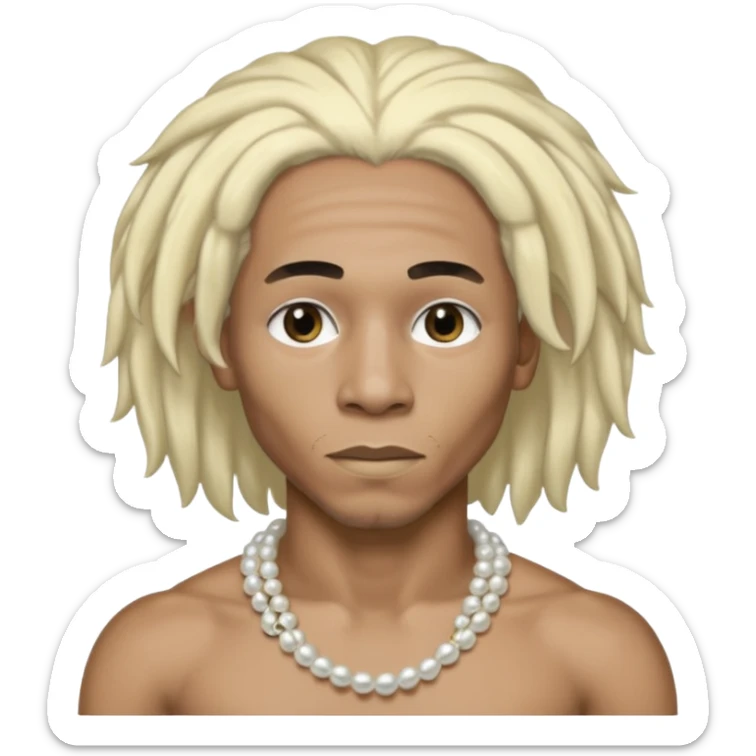 Black Male bob marley inspired hair platinum blonde with pearls makeup sticker