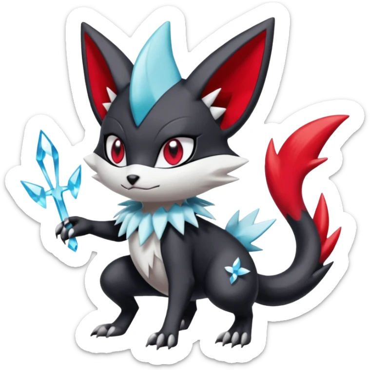Meloetta-Weavile-Sneasel-Zangoose-Pokémon-Fakémon-fusion-hybrid-creature sticker