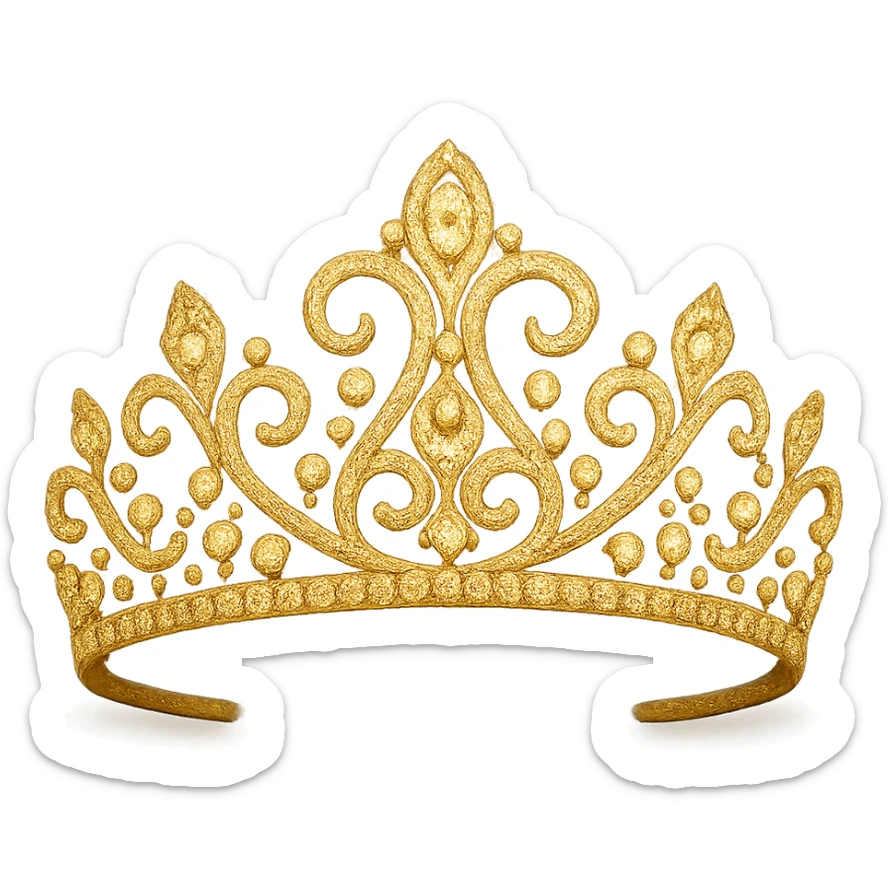 butterfly crown with a golden yellow base, no butterflies, just sparkling gems sticker