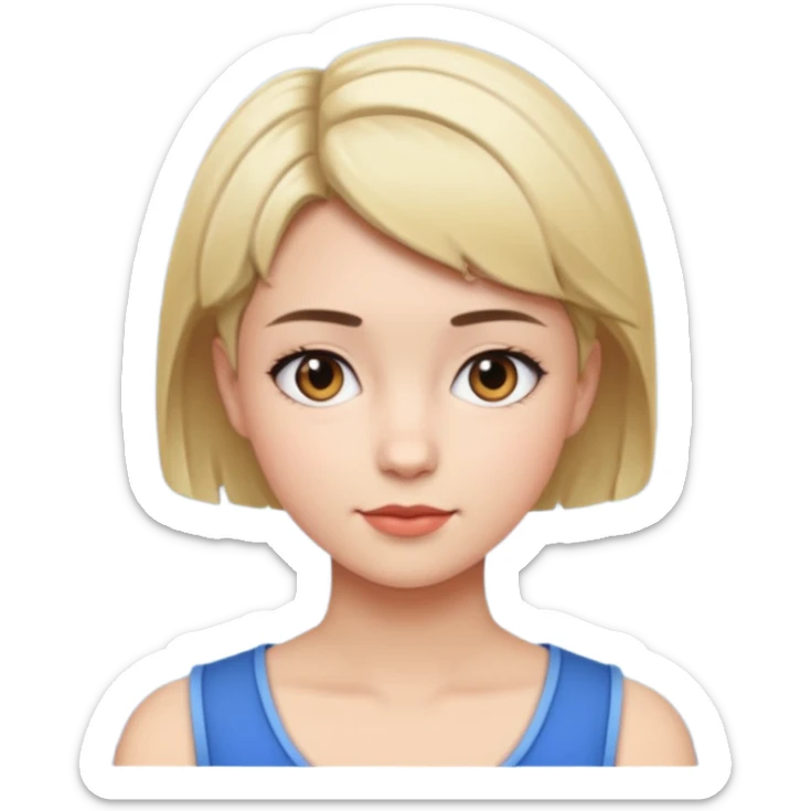 A girl with short hair up to the shoulders sticker