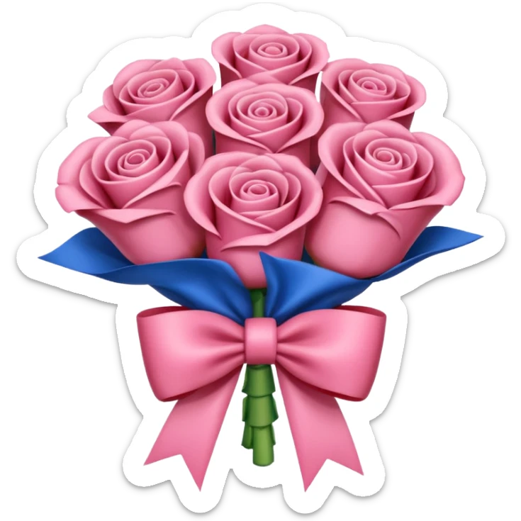 SPAM MEAT rose bouquet tied in a french flag bow sticker