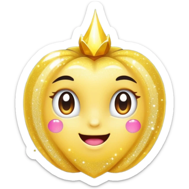 emoji of sparkling shiny glitter, with bright sparkles and shimmering particles, simple cute cartoon style sticker