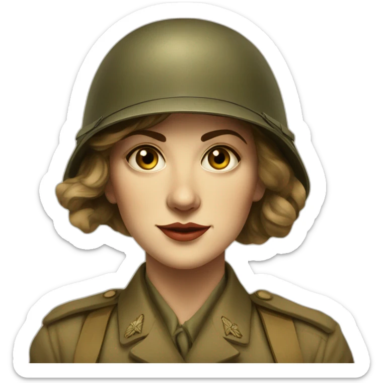 WW1 women from a propaganda poster face shown no army clothes sticker