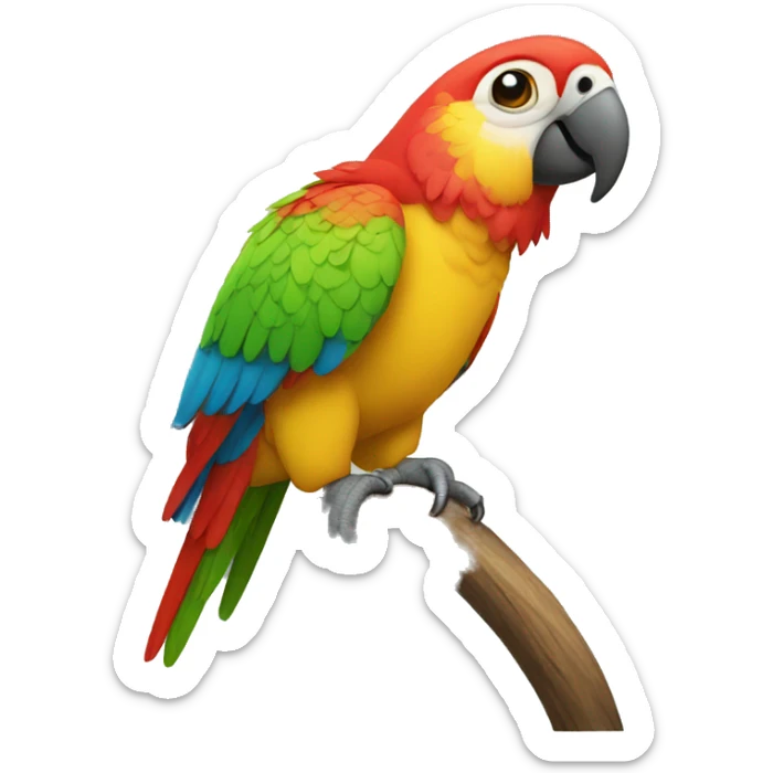 parrot, no branch sticker