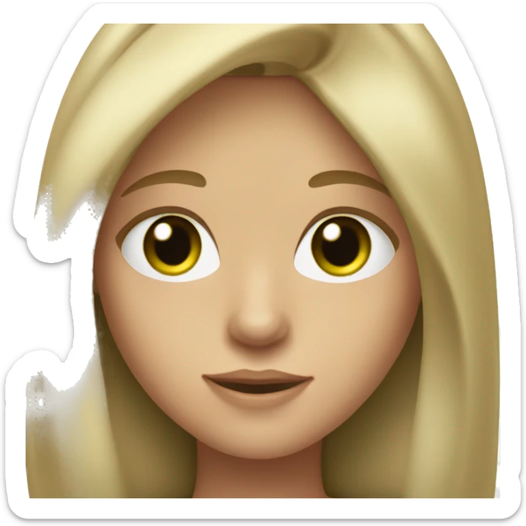 girl about 12 years old with dark blond hair and green eyes sticker