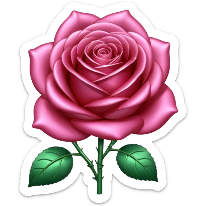 metallic chrome rose sticker