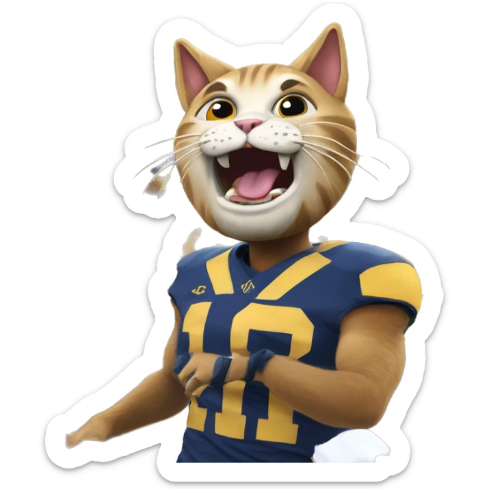 cat at a university of california football game sticker