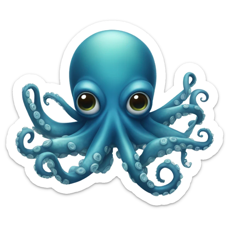 A deep-sea blue octopus designed to evoke a chilling sense of fear sticker
