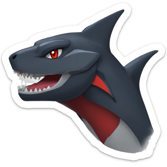 Black Cool Edgy Anthro Sharpedo-Sergal-Garchomp-Fakémon  with White and Red Edgy markings sticker