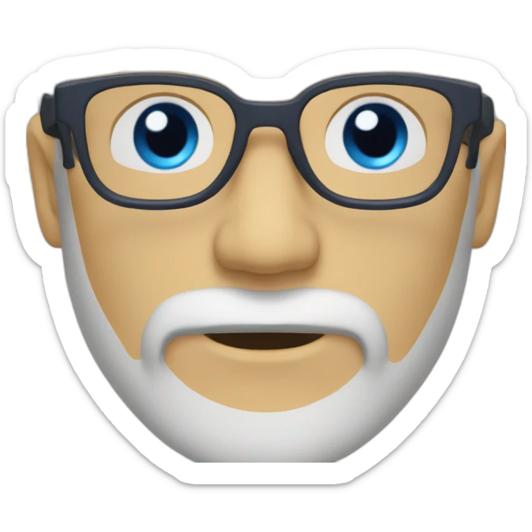 white man blue eyes eye glasses beard sticker