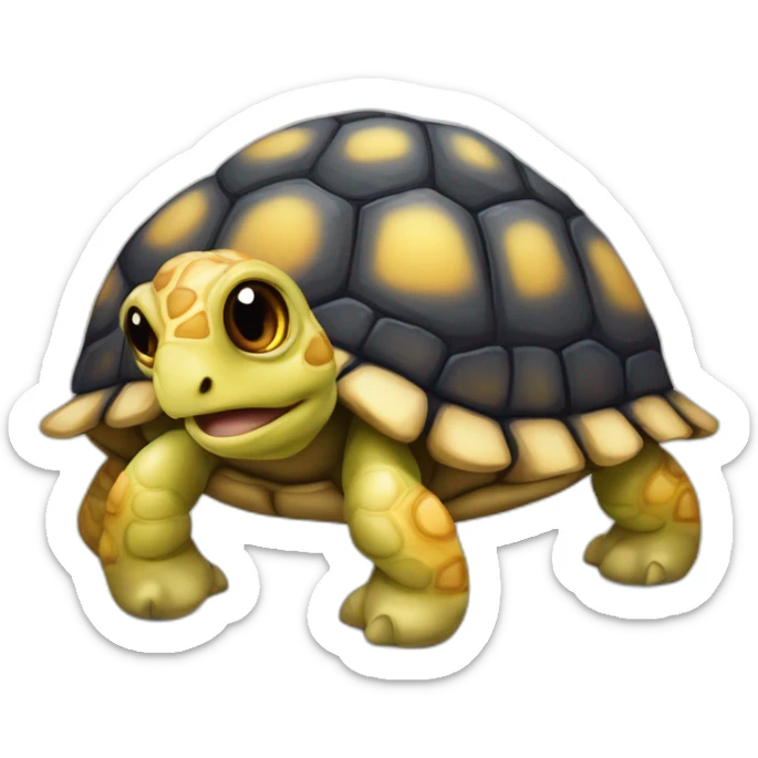 une tortue avec des jambes d'humain et une tete de giraphe sticker