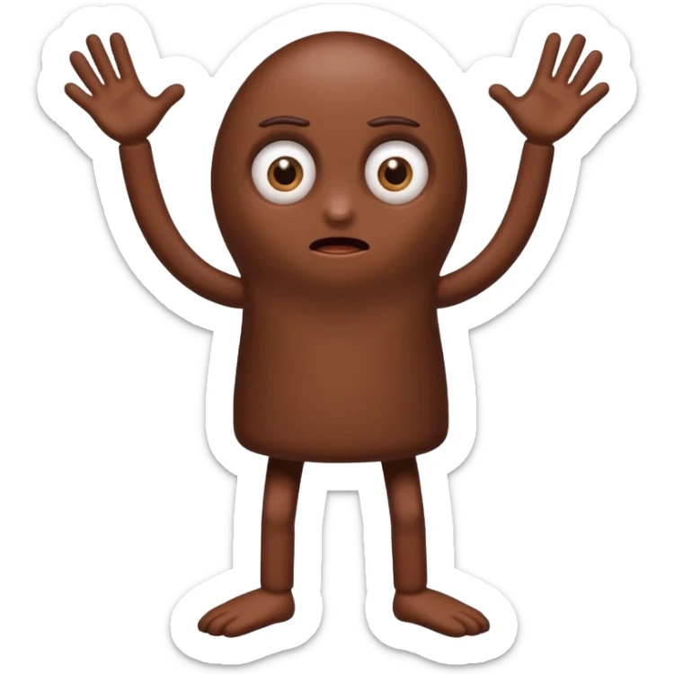 Une chocolatine avec des yeux des bras et des jambes qui peure  sticker