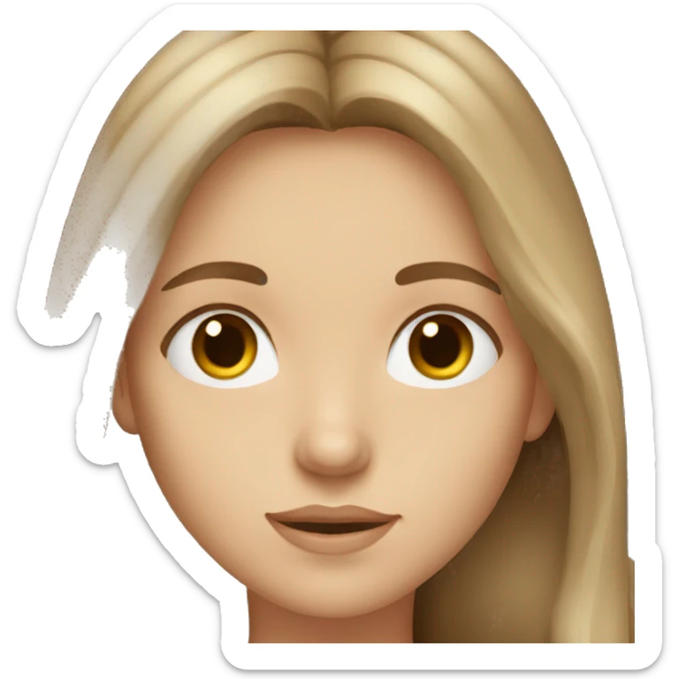 girl with long light brown hair and grey eyes sticker