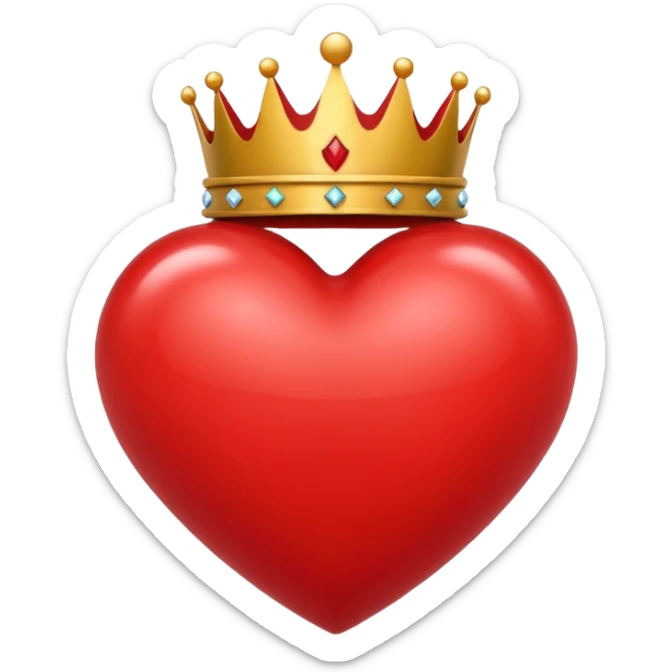 Corazón con corona sticker