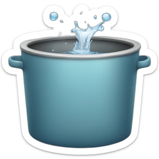 a pot of water boiling with a hat coming out of it sticker