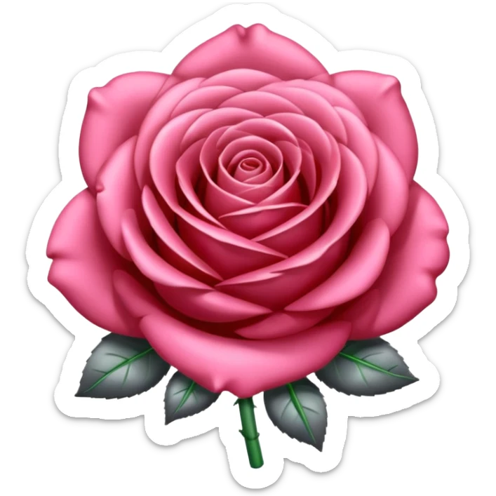 metallic gray chrome minimalistic rose sticker
