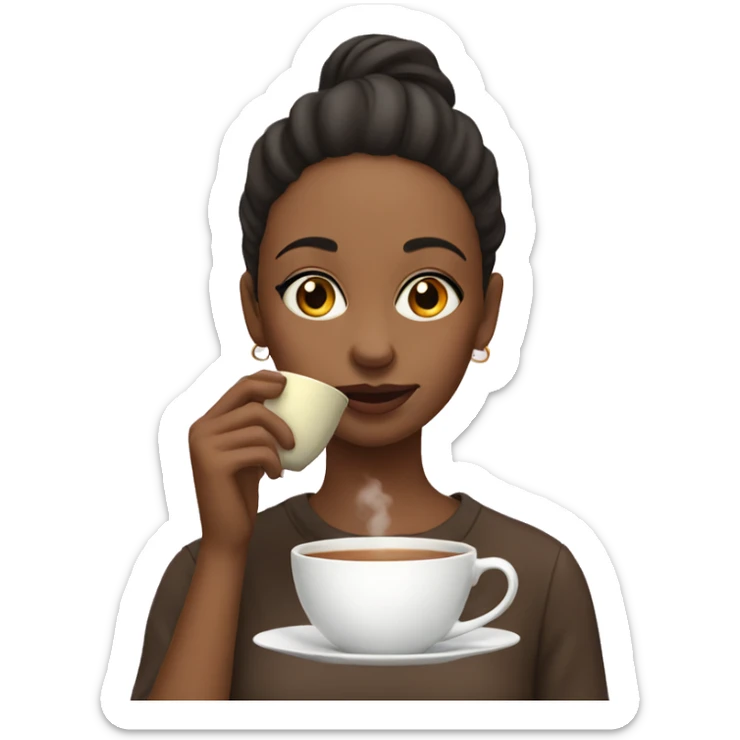 Girl sipping tea sticker