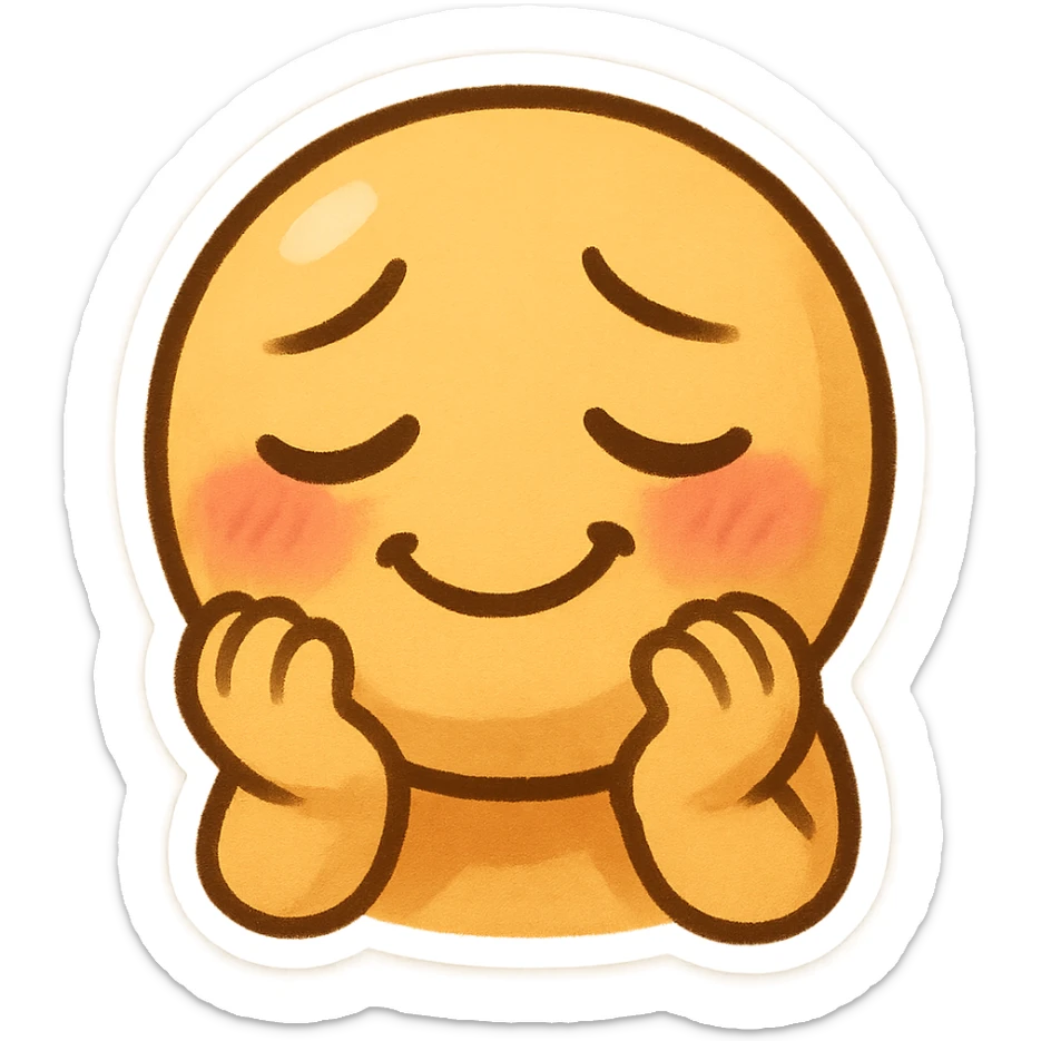 emoji representing the emotion of 'nostaljoy', a creative blend of sticker