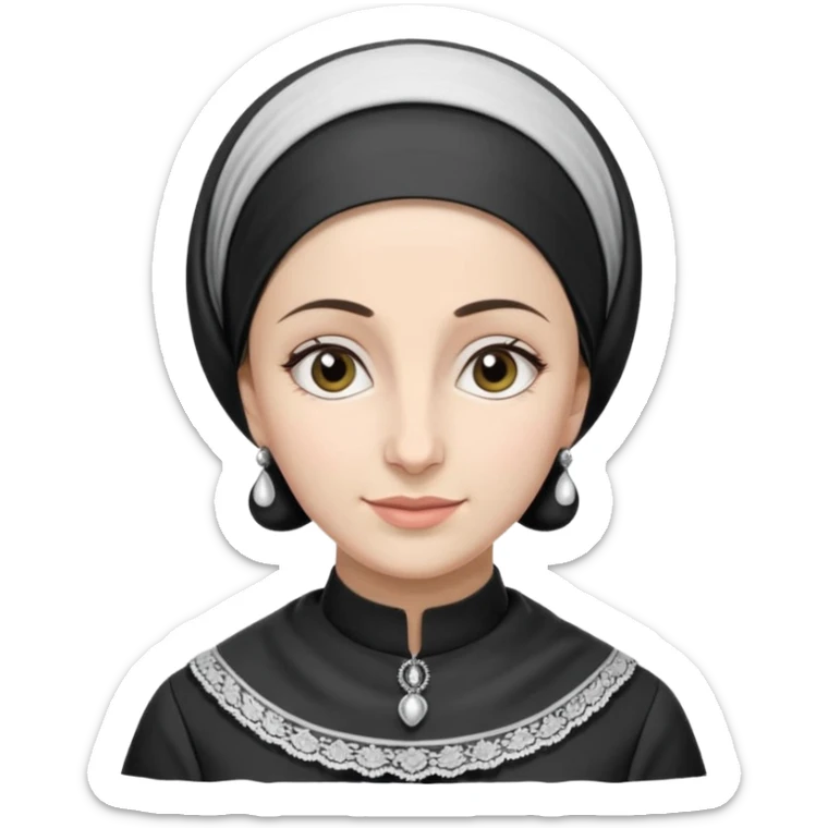 orthodox jewish woman with tichel kercheif circa. 1890 make into greyscale older sticker